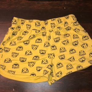 Yellow and black shorts